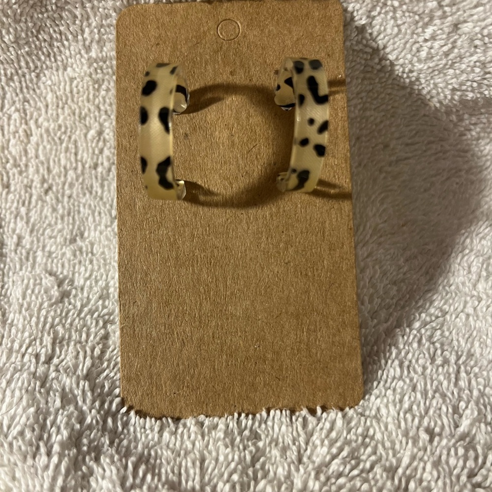 Leopard Print Hoop Earrings
